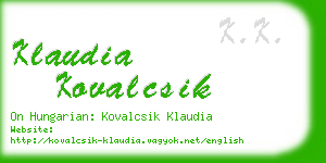 klaudia kovalcsik business card